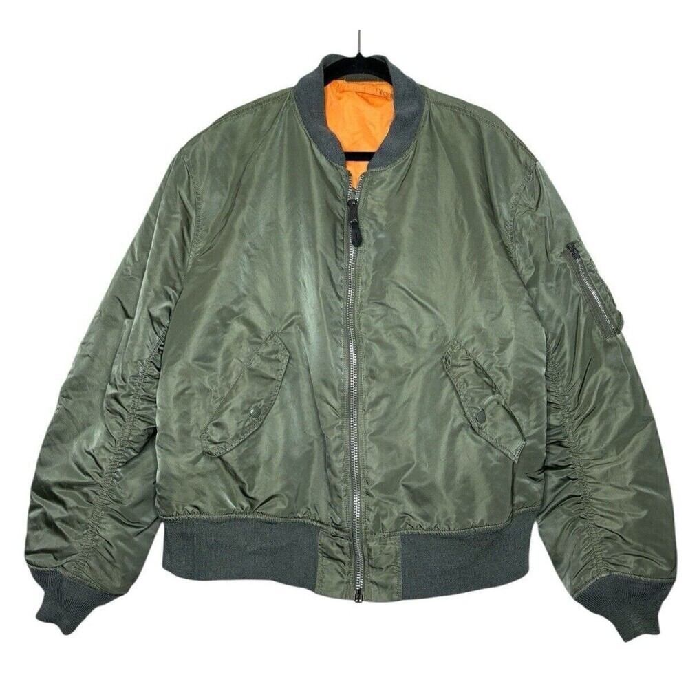 Vtg 70s ALPHA INDUSTRIES MA-1 Flyer USAF MIL-J-82790J Reversible Jacket Sz 2X